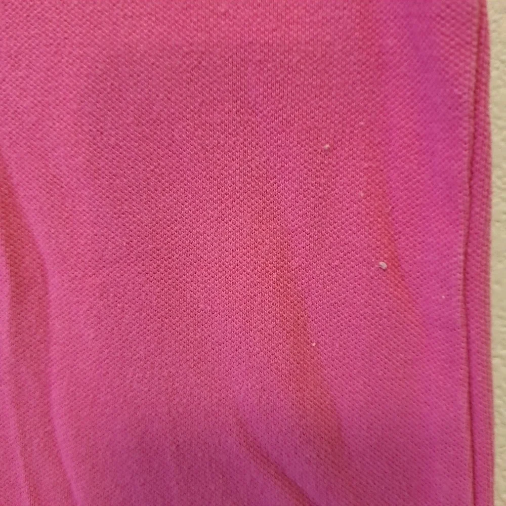 Ralph Lauren Girls Pink Polo Shirt Blue Collar Crown Monogram Size 6X